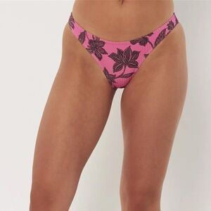 NWT SISSTREVOLUTION Bali Salty Cheeky Swimsuit Bottoms Women's Large Pink Black